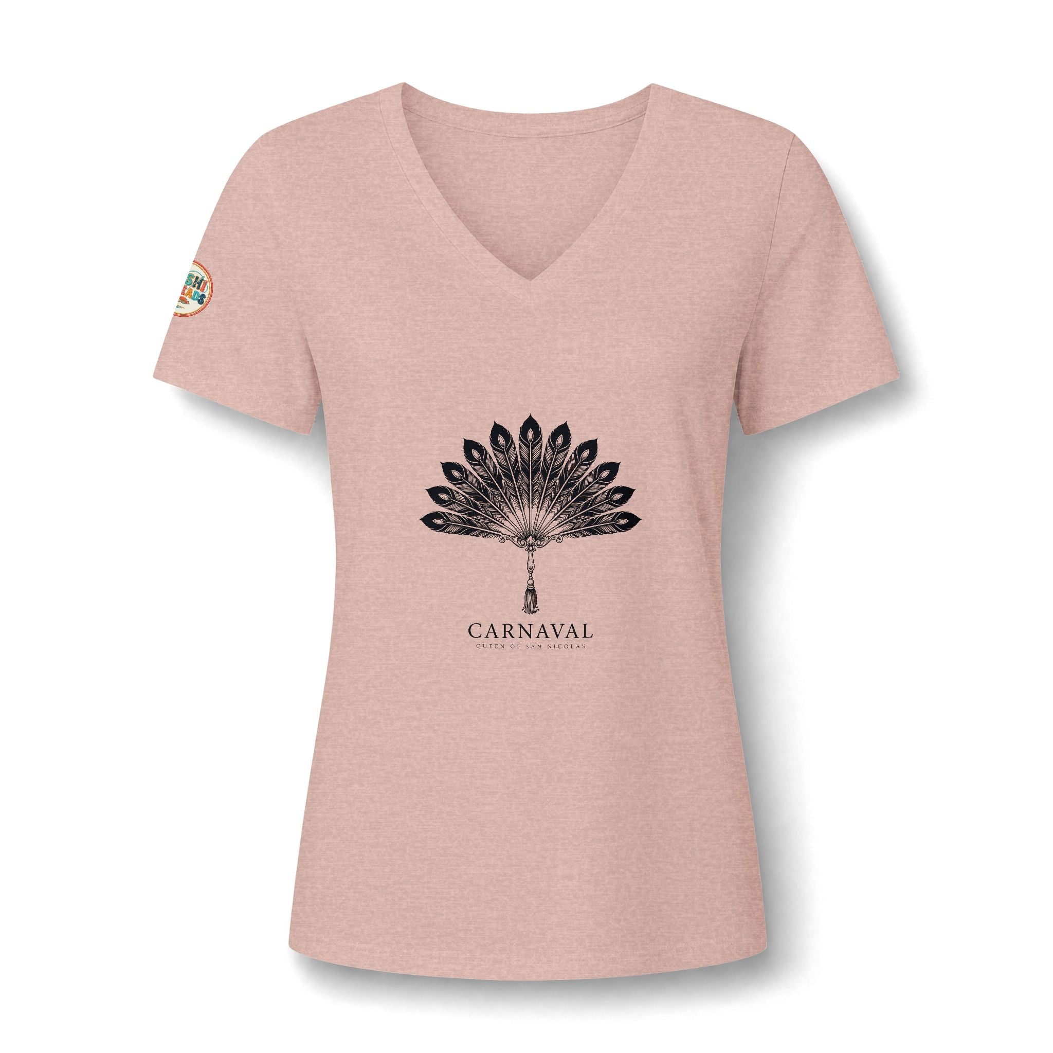 Aruba Carnaval Feather Fan V-Neck Tee
