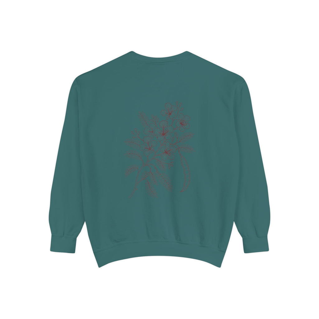Aruba Flamboyant Flame Tree Redwork Sweatshirt