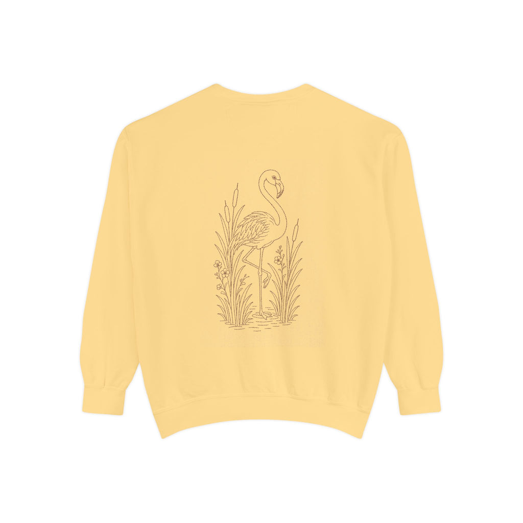 Aruba Flamingo in Reeds Redwork Sweatshirt