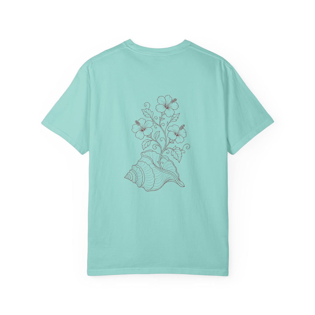Aruba Conch Shell in Bloom Redwork Tee