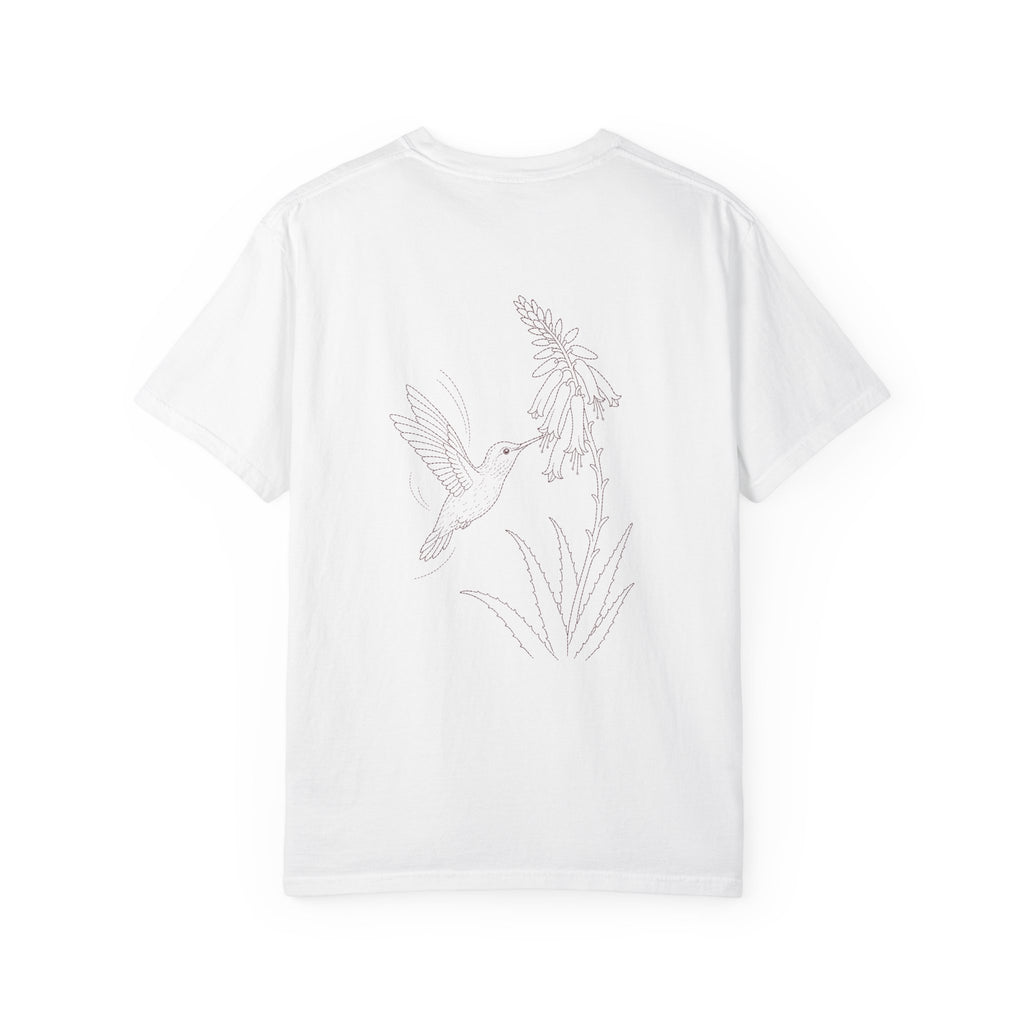 Aruba Hummingbird and Aloe Redwork Tee