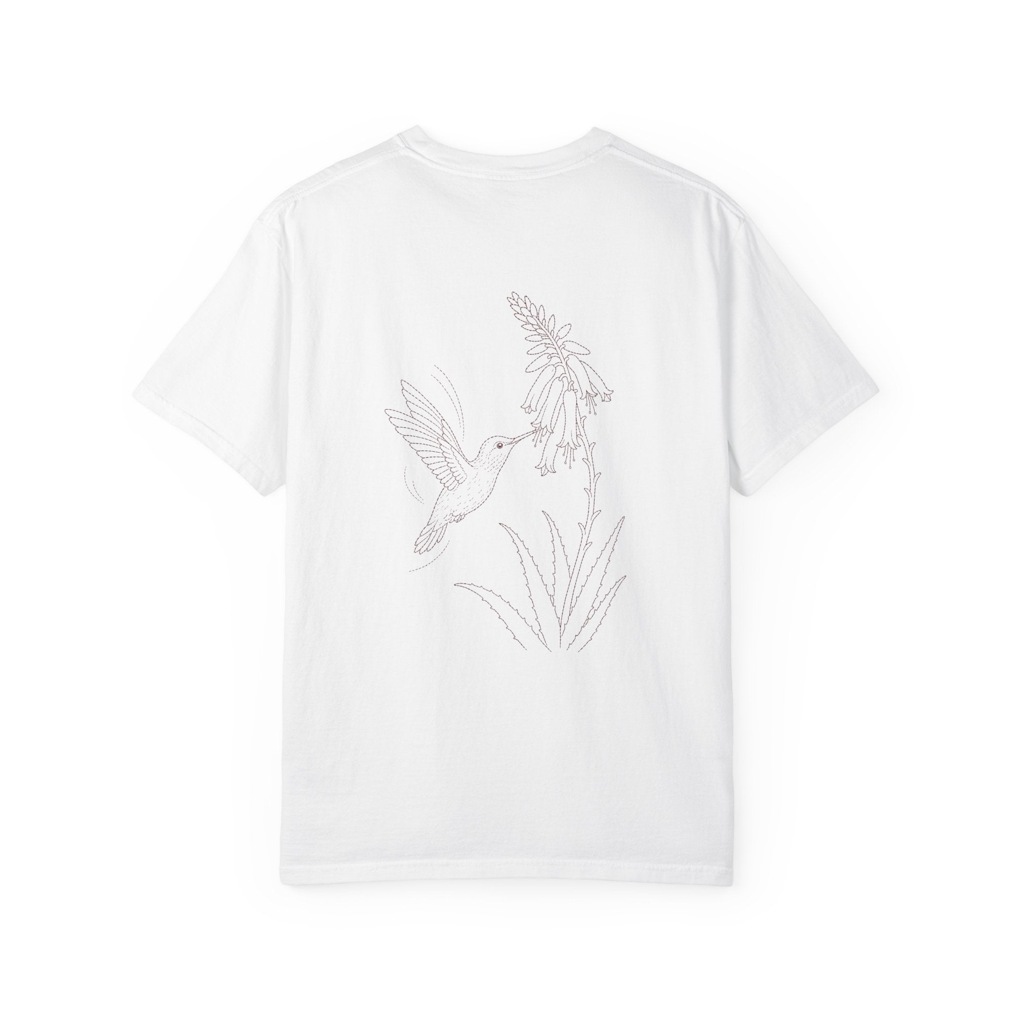 Aruba Hummingbird and Aloe Redwork Tee