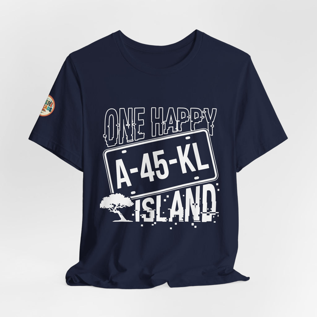 One Happy Island License Plate Tee