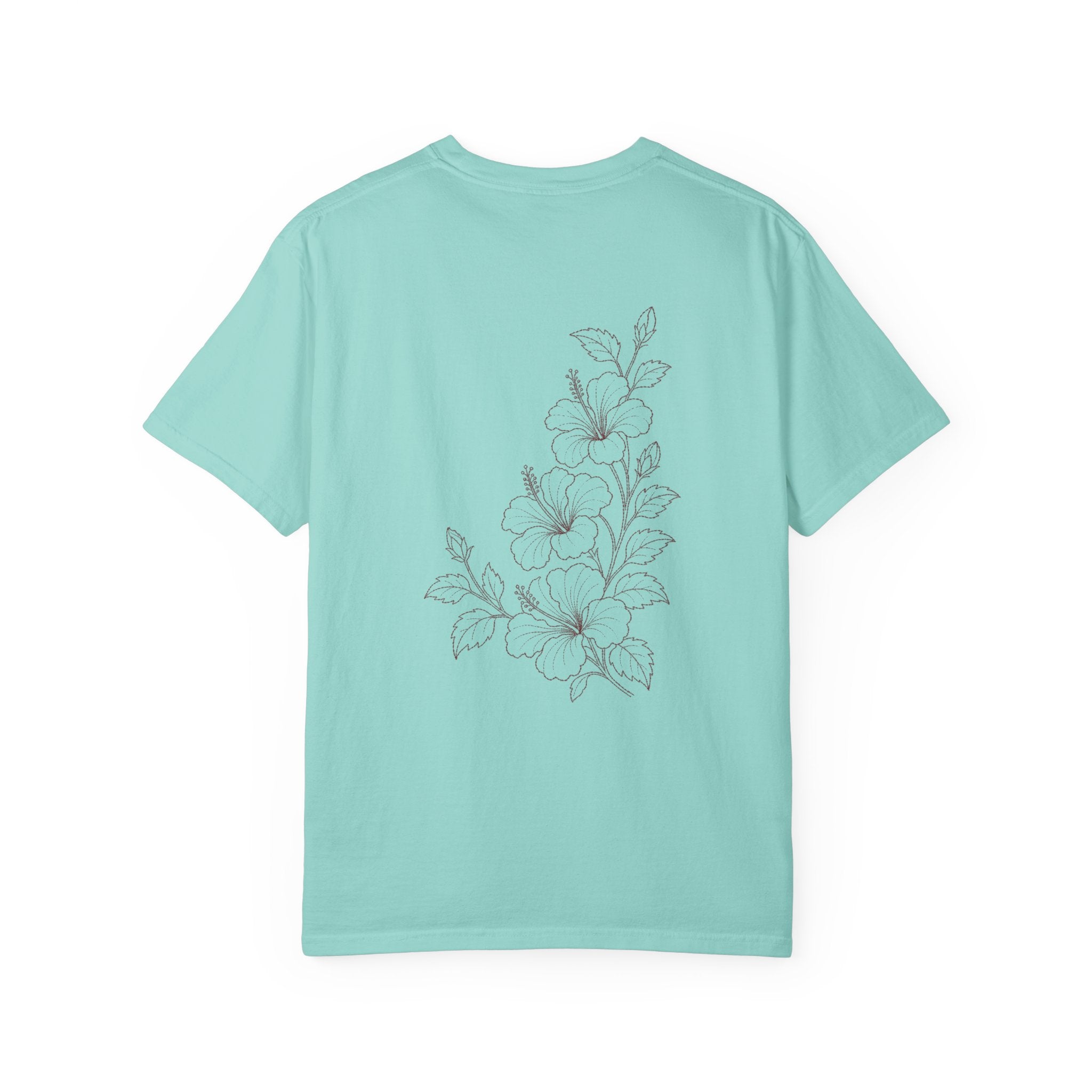 Aruba Hibiscus Spray Redwork Tee