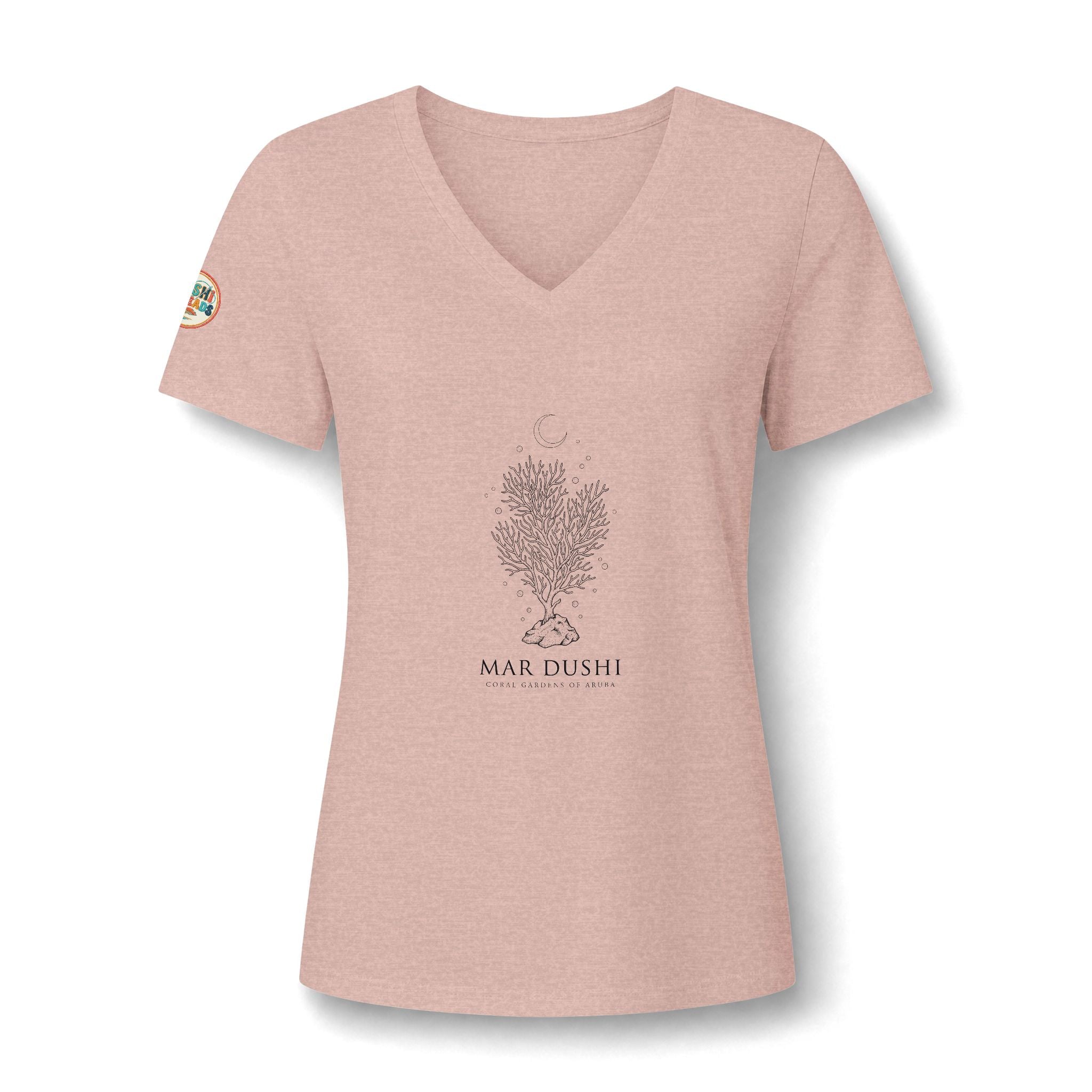 Aruba Mar Dushi Coral V-Neck Tee