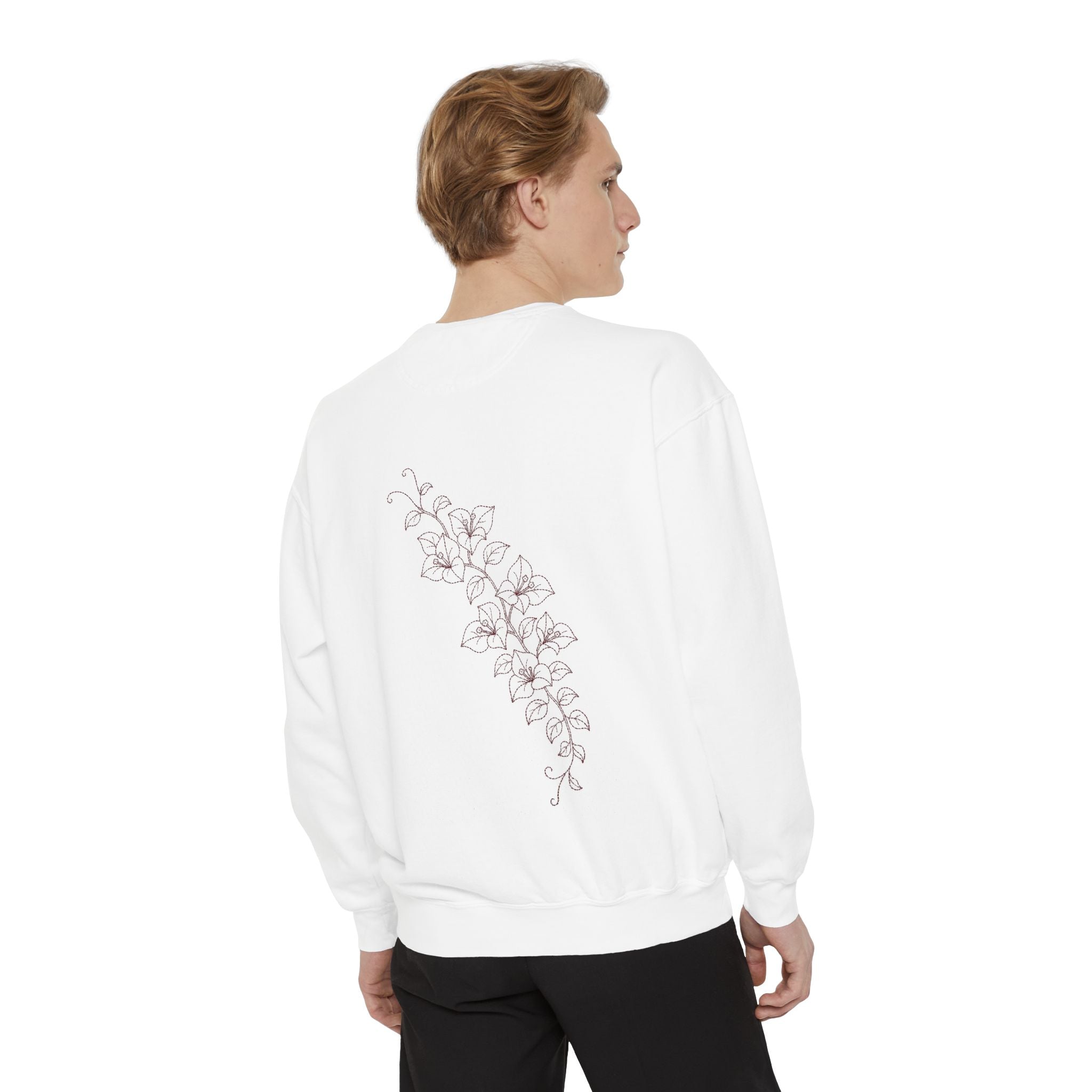 Aruba Bougainvillea Cascade Redwork Sweatshirt