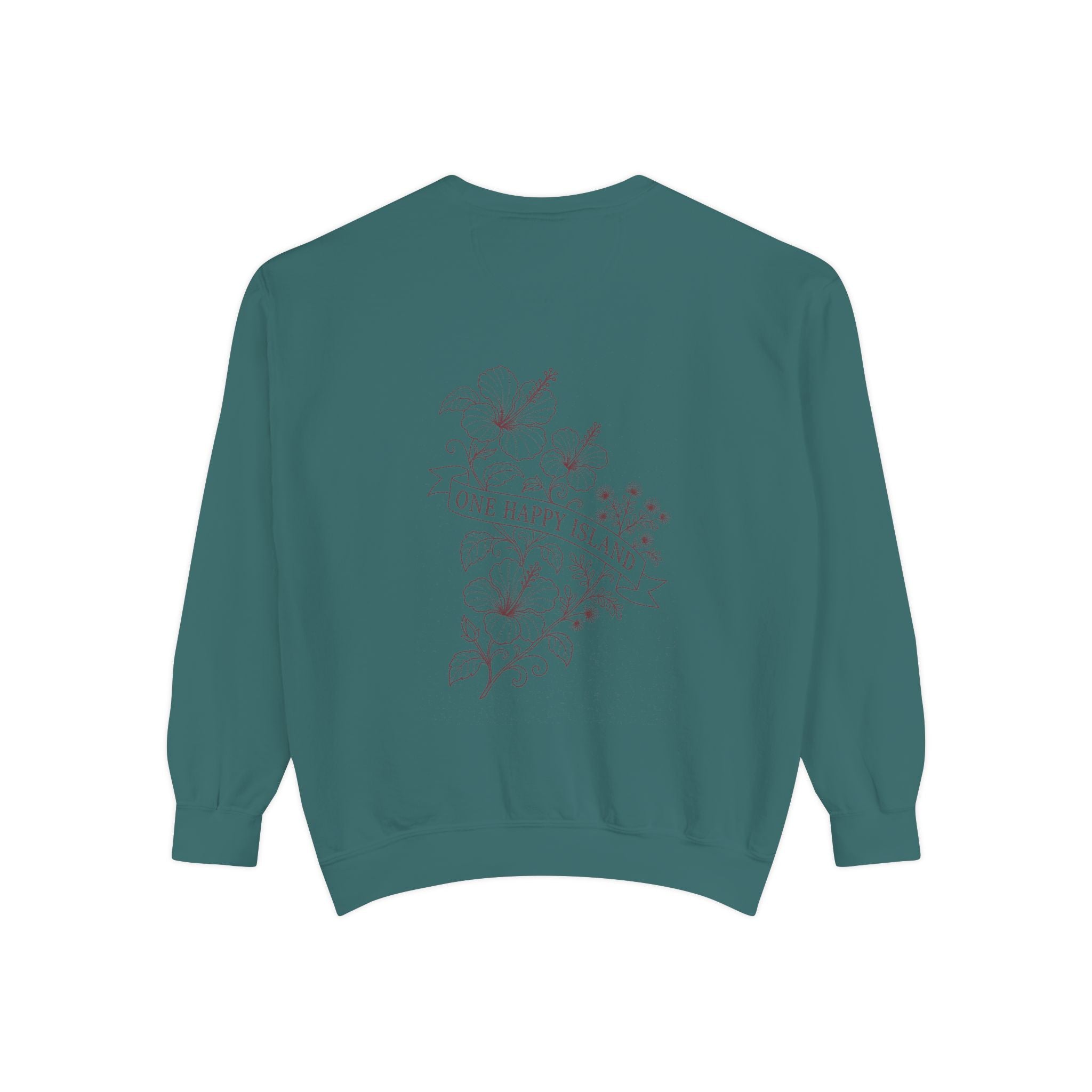 Aruba One Happy Island Banner Redwork Sweatshirt