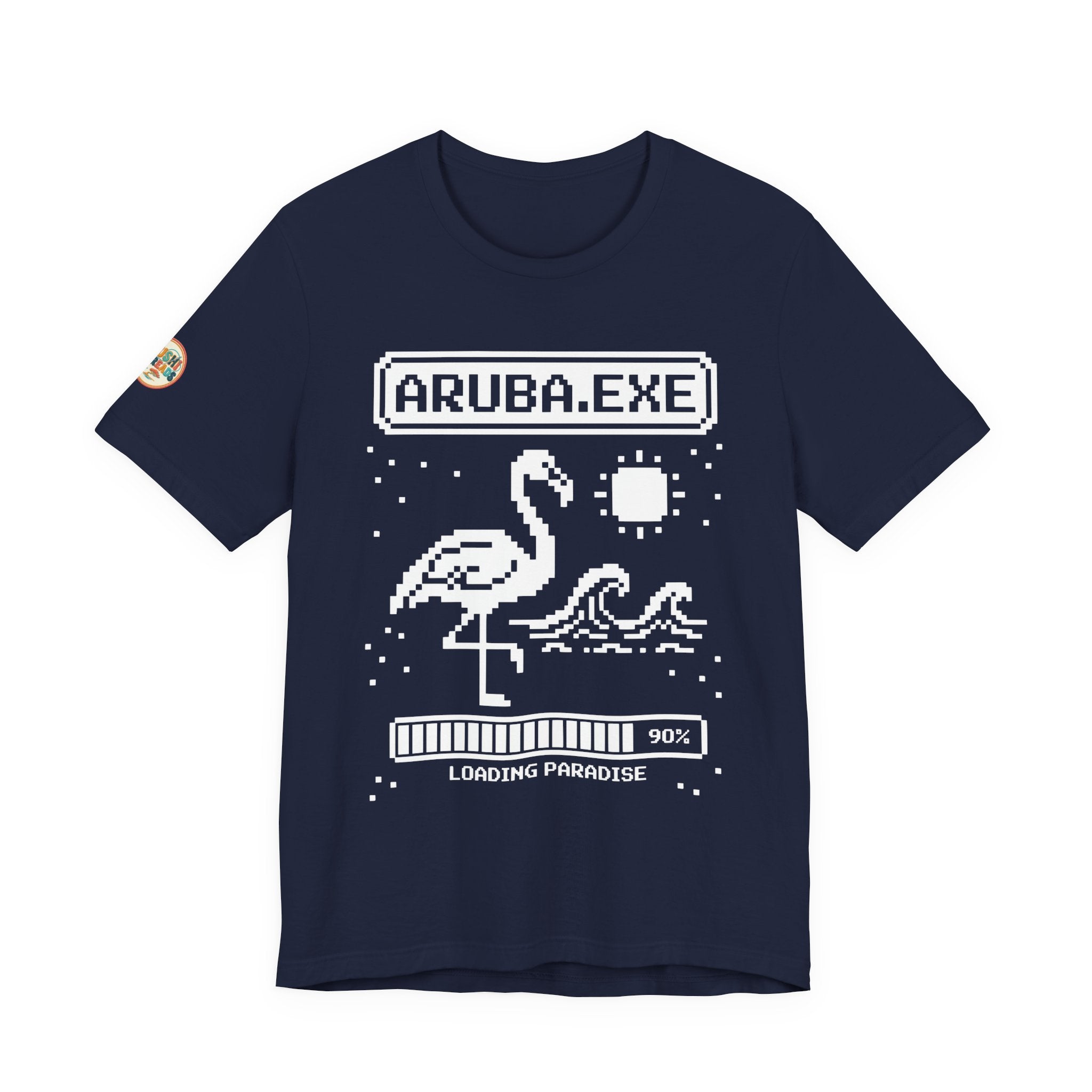 Aruba.exe Pixel Art Tee in Navy — view