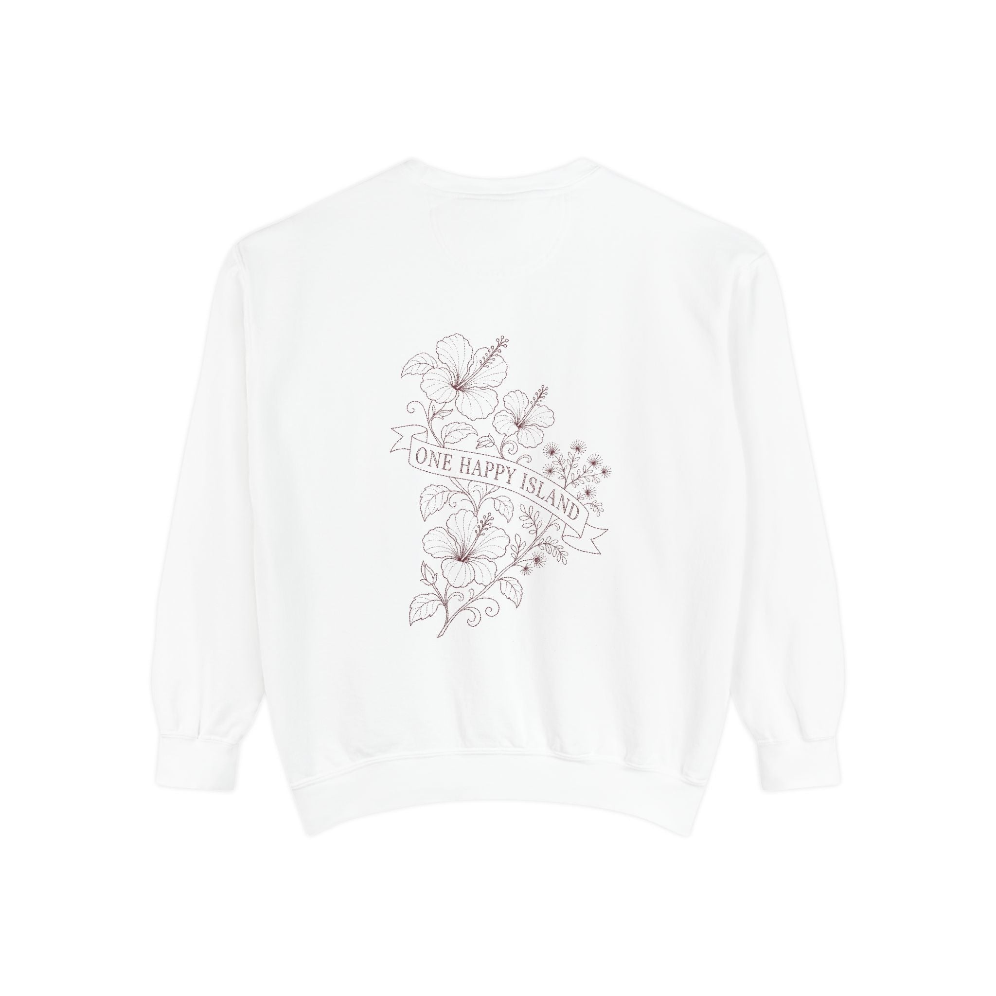Aruba One Happy Island Banner Redwork Sweatshirt