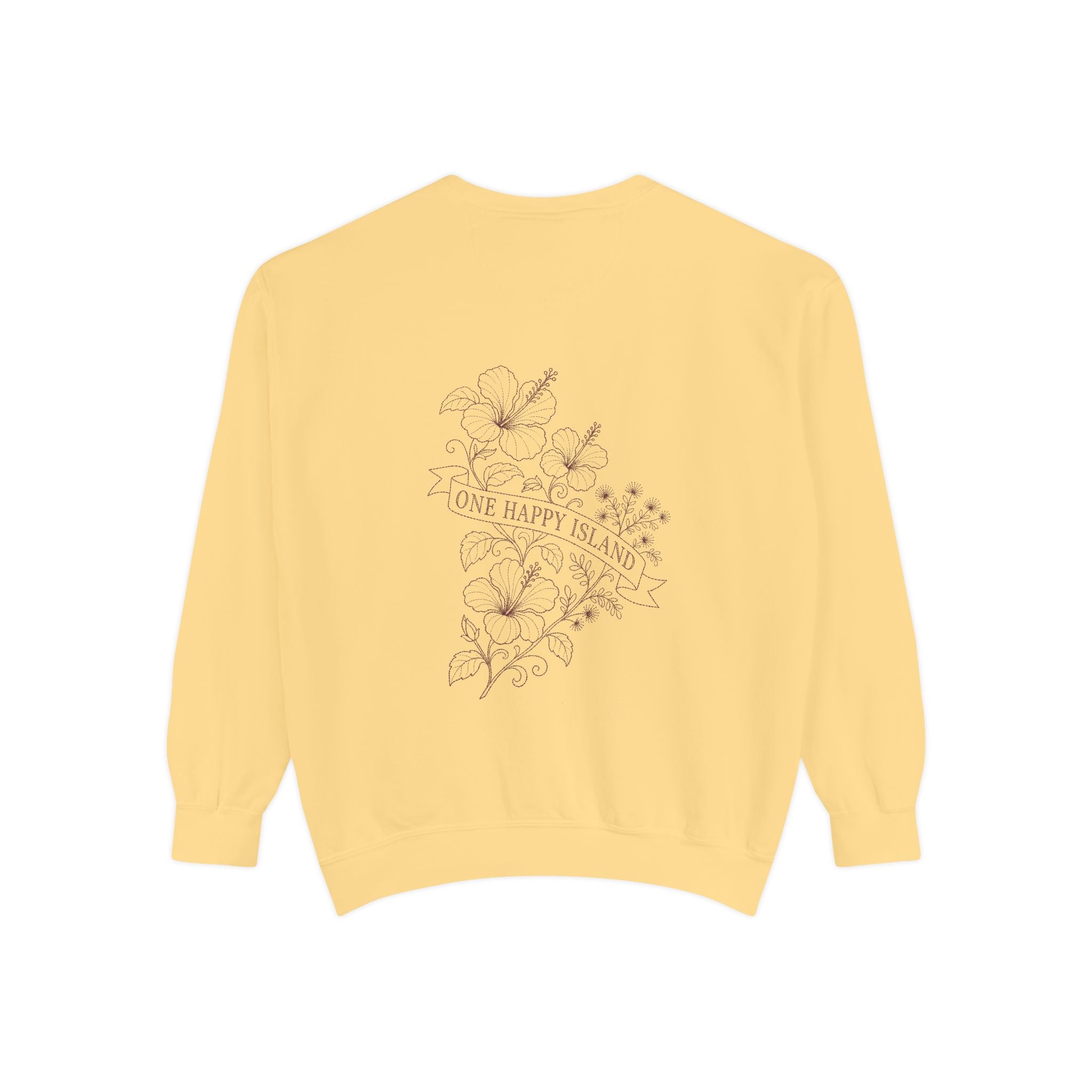 Aruba One Happy Island Banner Redwork Sweatshirt