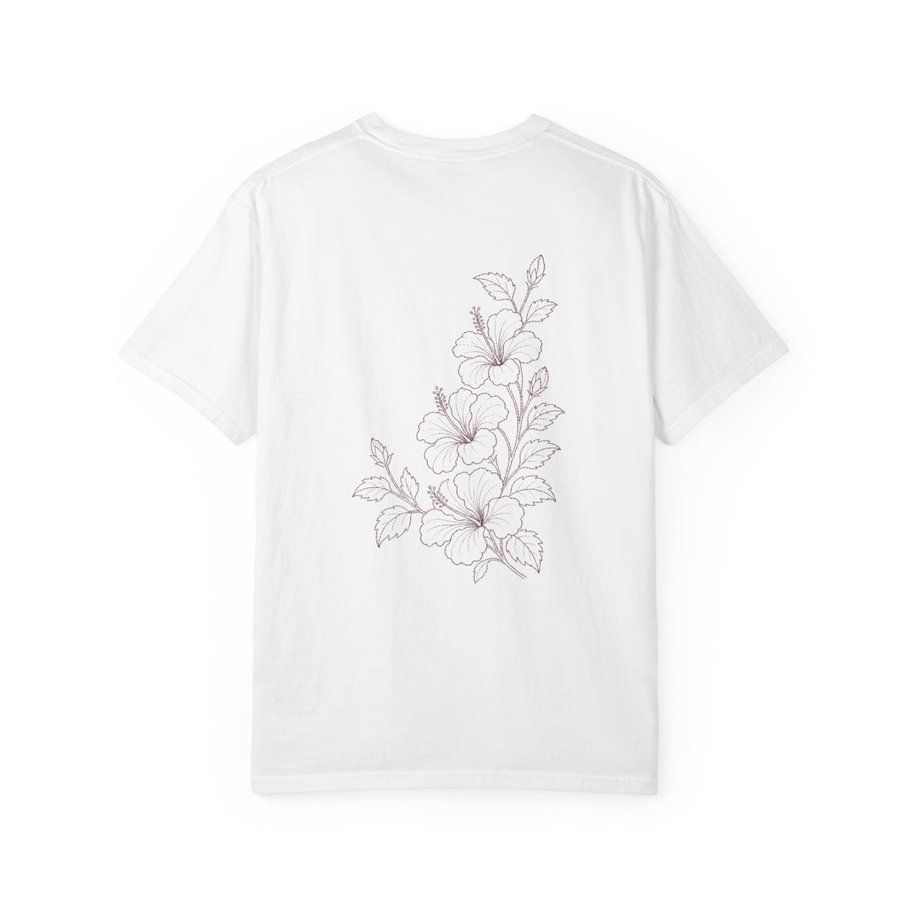 Aruba Hibiscus Spray Redwork Tee