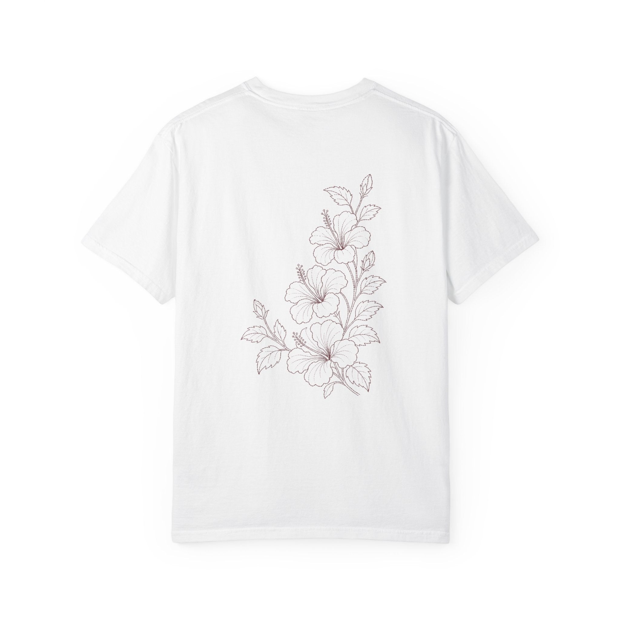 Aruba Hibiscus Spray Redwork Tee