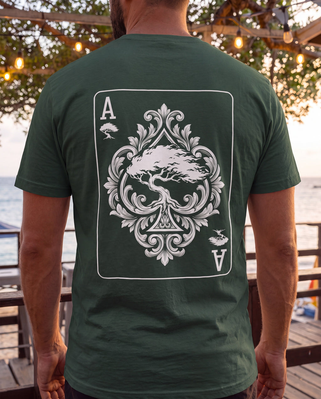 Aruba Ace of Spades Tee close-up of the design