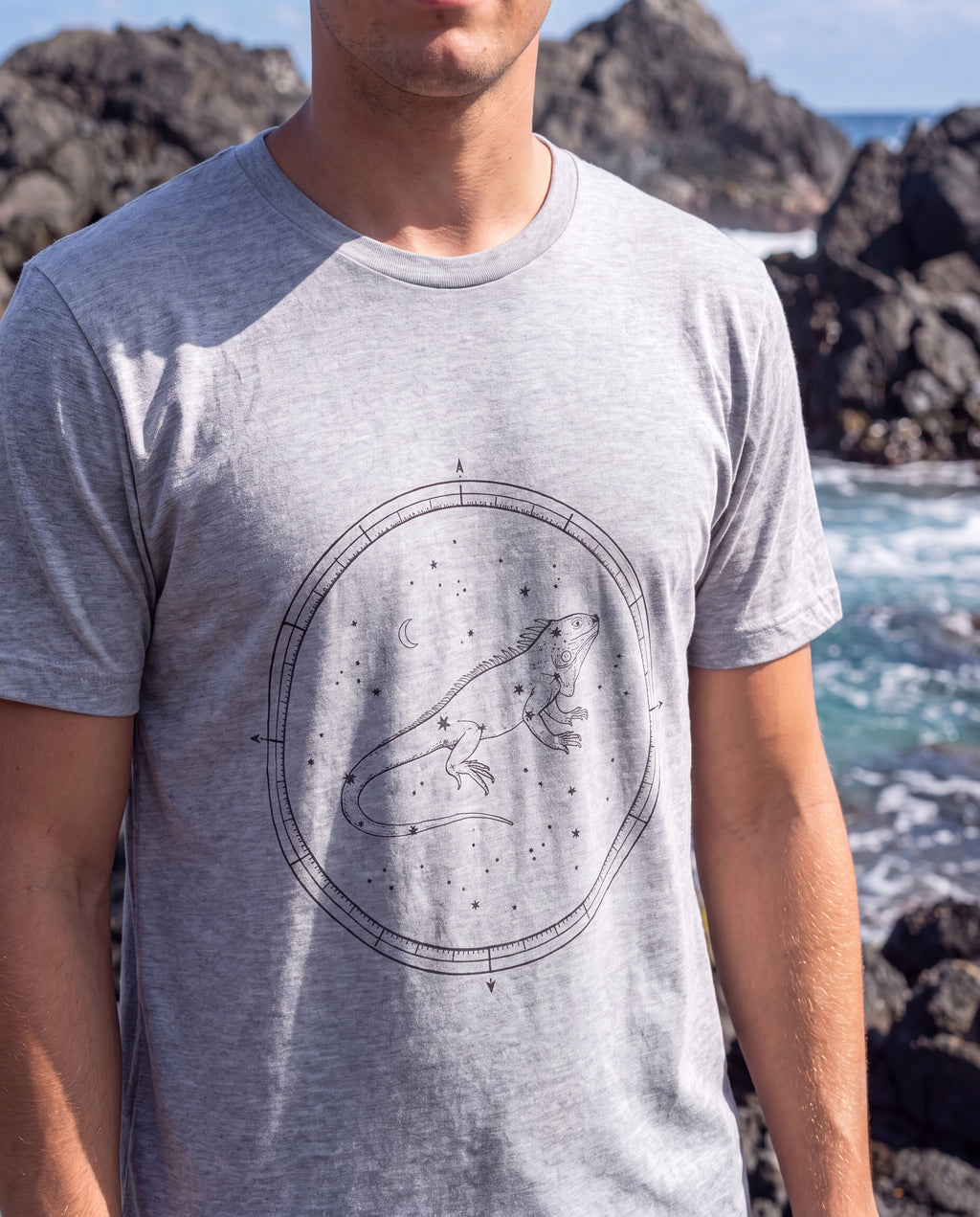 Aruba Iguana Constellation Tee close-up of the design