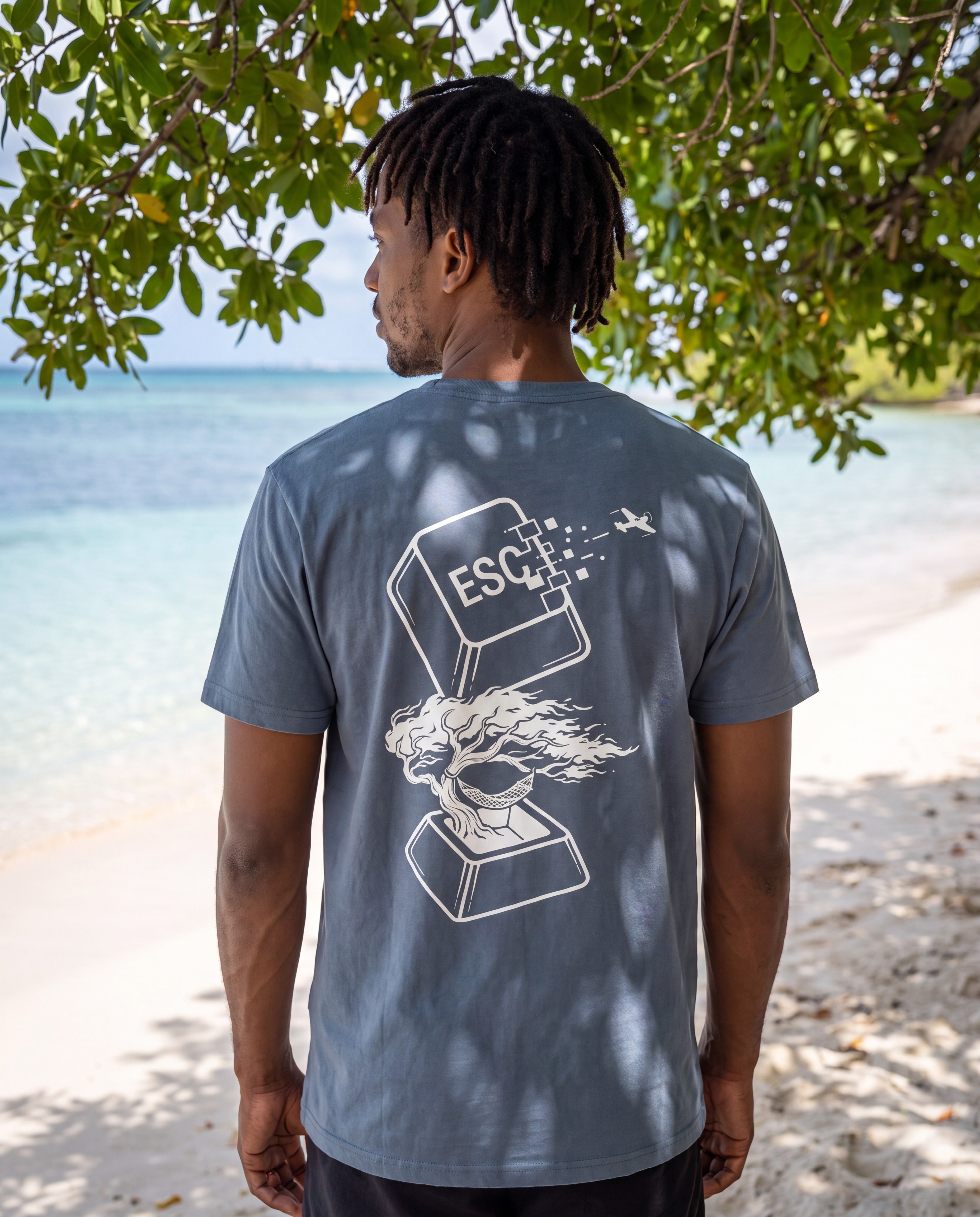 Aruba Escape Key Tee worn on location in Aruba