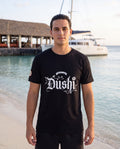 Dushi Sweet Life Blackletter Tee worn on location in Aruba
