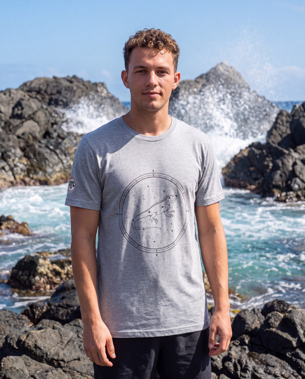 Aruba Iguana Constellation Tee worn on location in Aruba