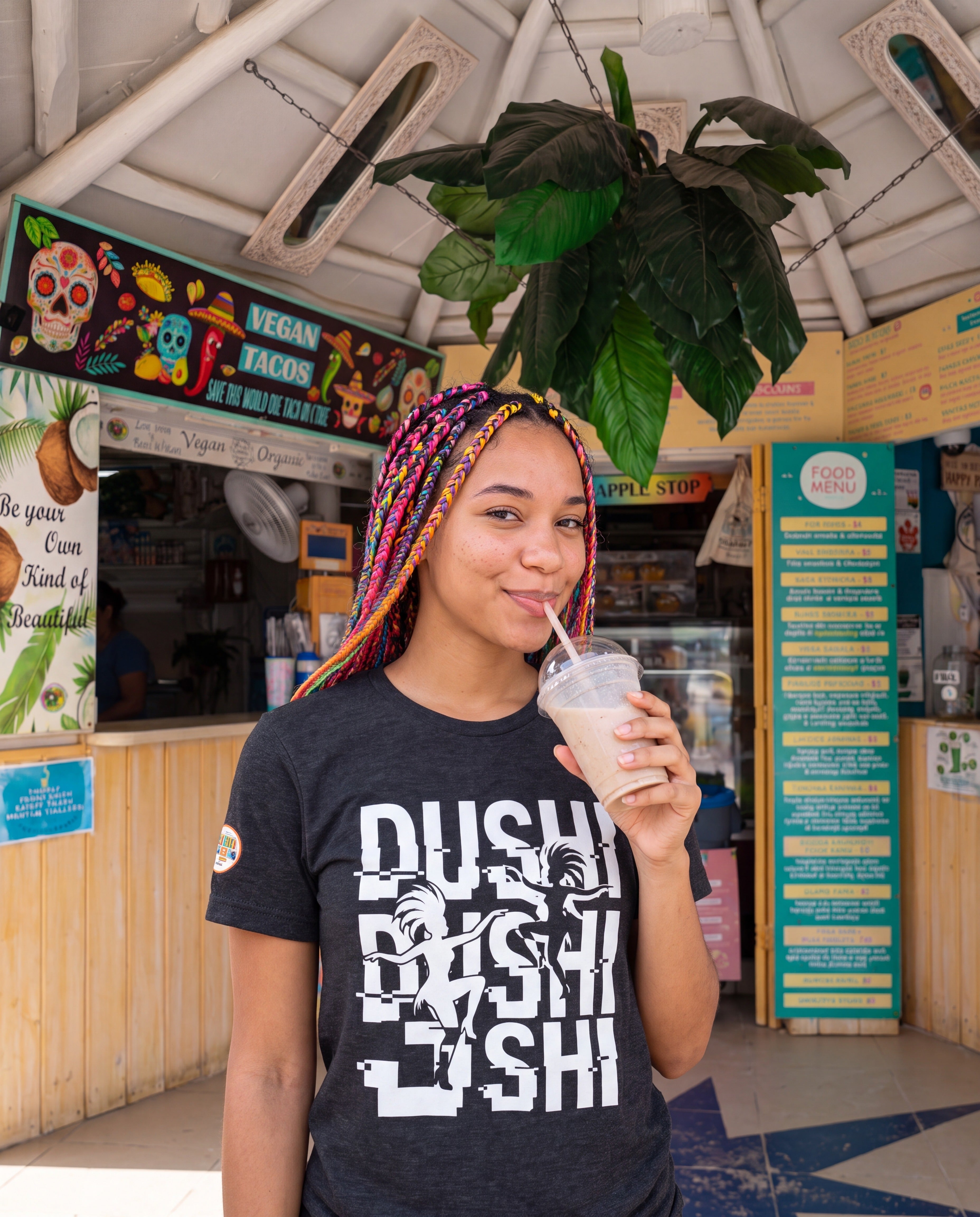 Dushi Aruba Glitch Carnival Tee · alternate view ·