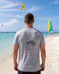 Aruba Divi Divi Windsurfer Tee worn on location in Aruba
