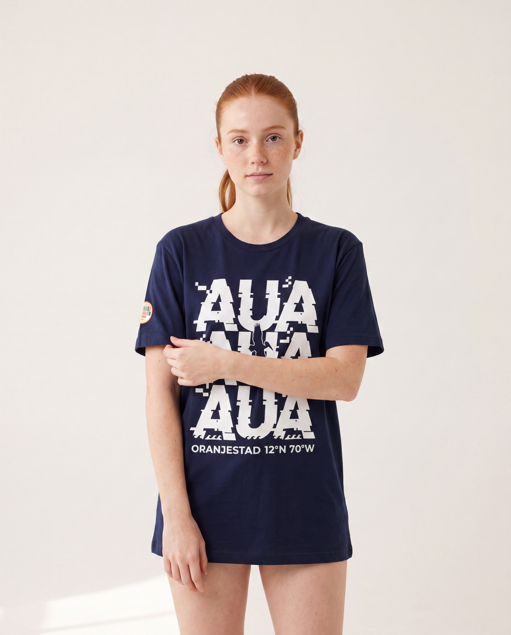 AUA Aruba Airport Code Glitch Tee, product view
