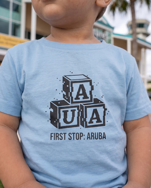 Aruba AUA First Stop Baby Blocks Tee, product view