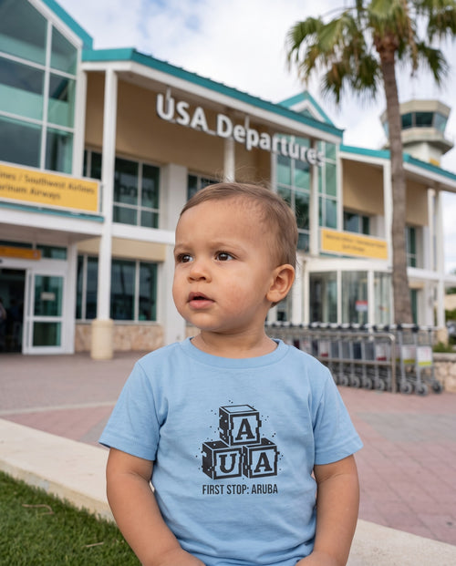 Aruba AUA First Stop Baby Blocks Tee, product view