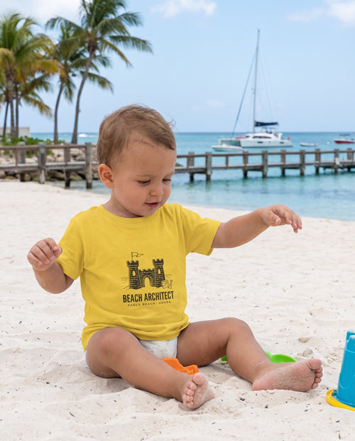 Aruba Beach Architect Sandcastle Baby Tee, product view